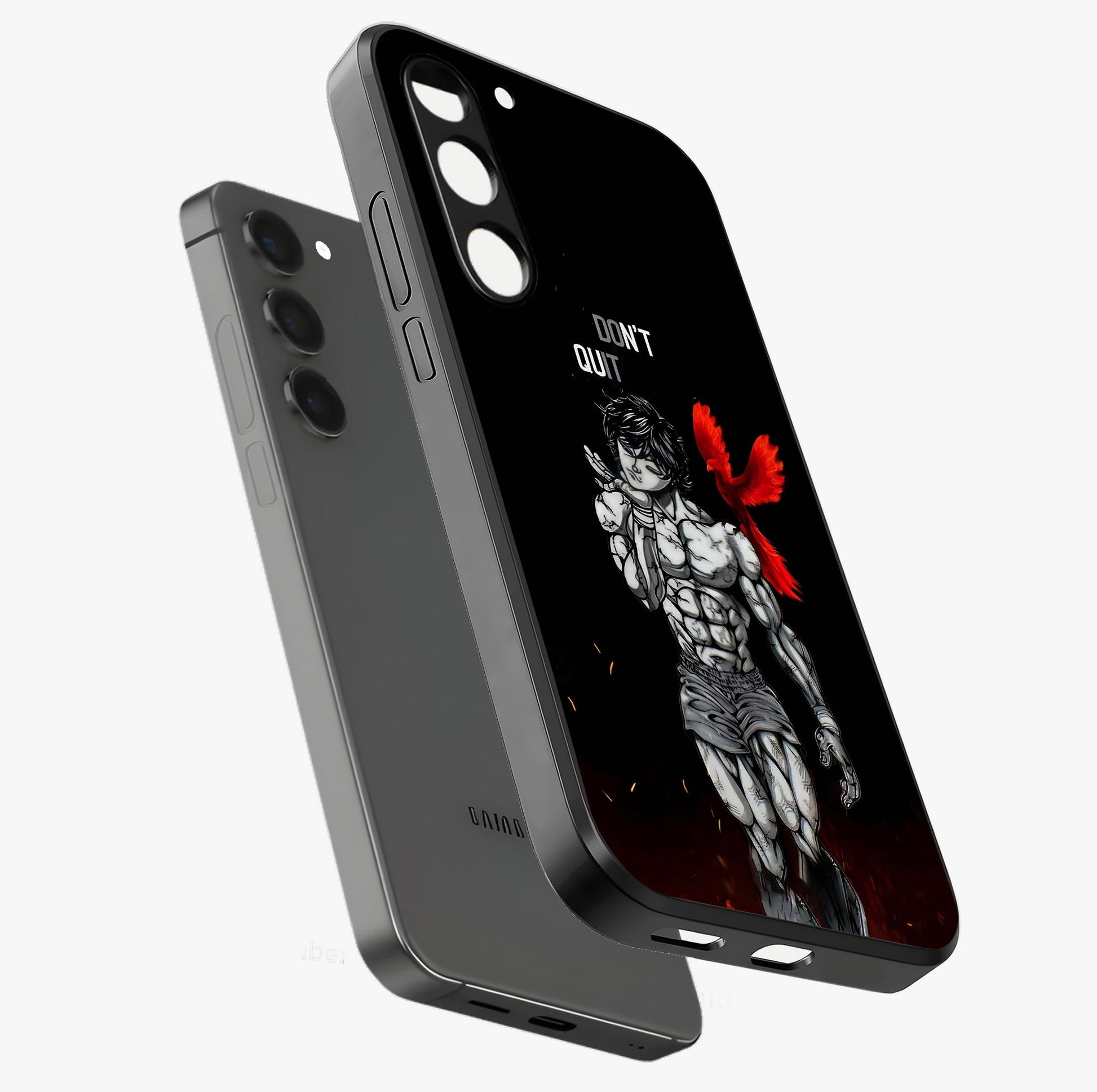 Rise Beyond Limits Glass Case displayed in angled mockup highlighting inspiring message design with modern aesthetic style.