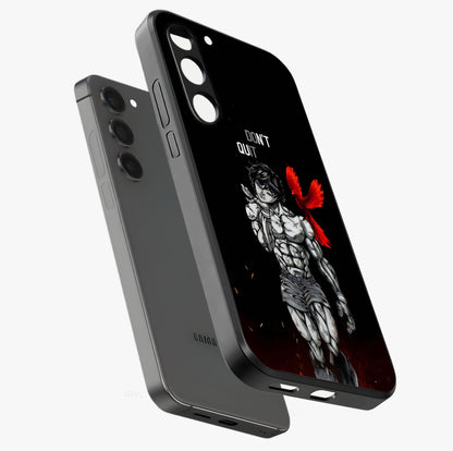 Rise Beyond Limits Glass Case displayed in angled mockup highlighting inspiring message design with modern aesthetic style.
