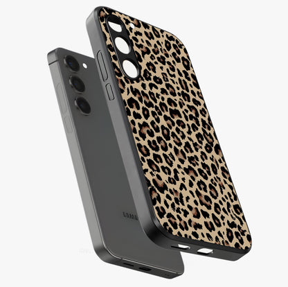 Savage Chic Pattern Glass Case displayed in angled mockup highlighting bold fashion inspired design with chic aesthetic.