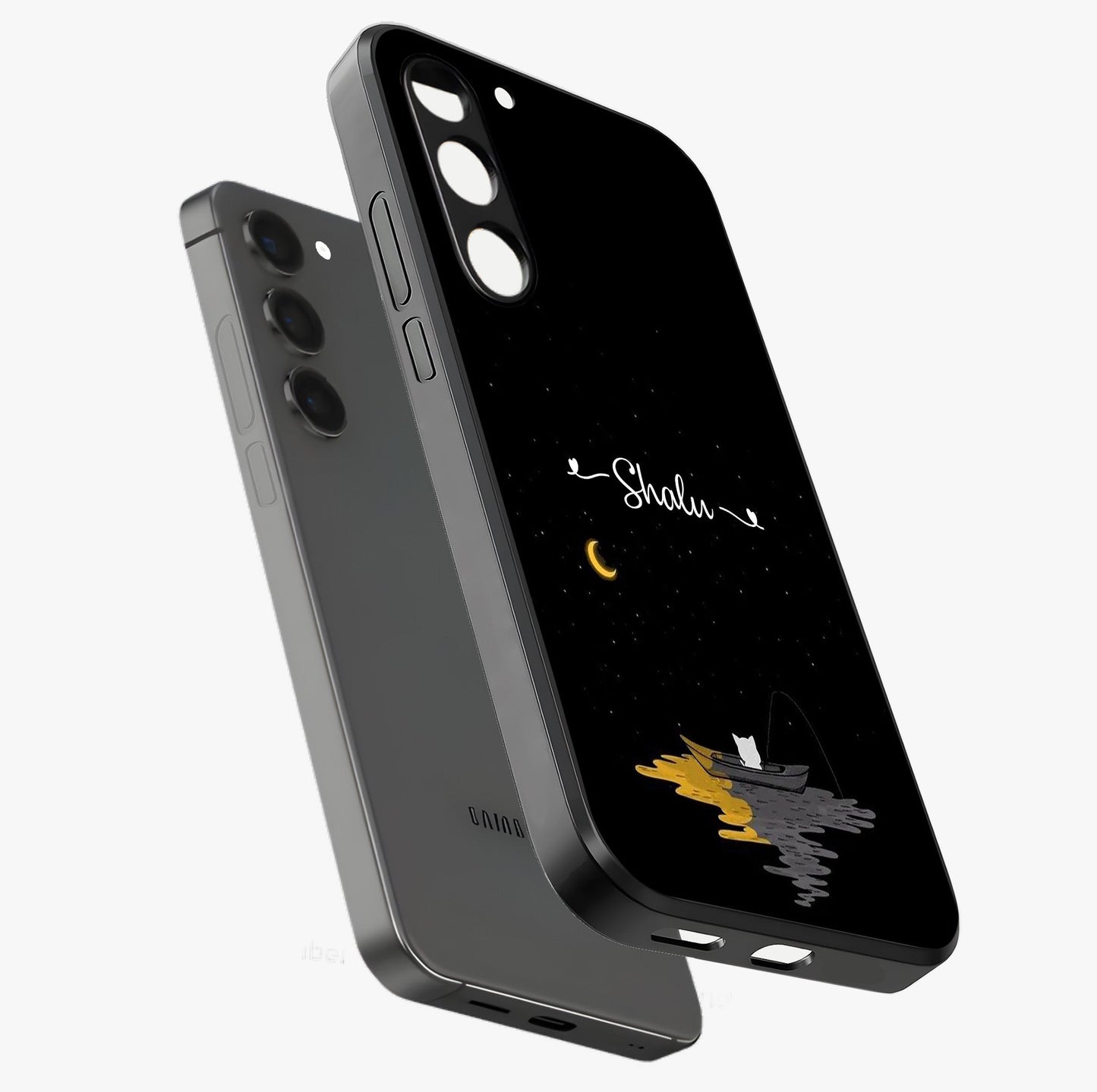 Silent Night Row Glass Case displayed in angled mockup highlighting peaceful evening design with dreamy night aesthetic.