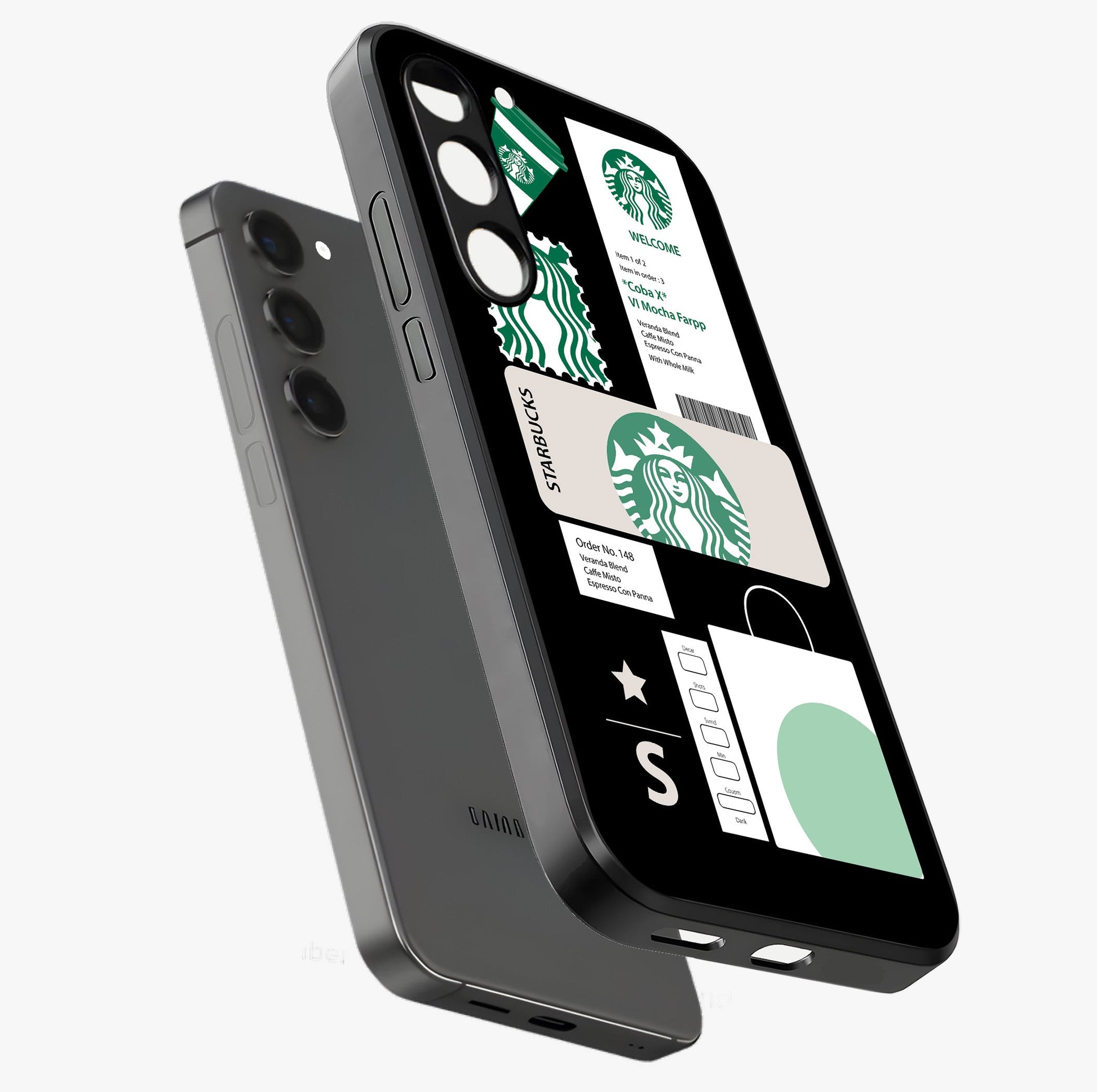 Starbucks Mocha Glass Case displayed in angled mockup highlighting stylish mocha themed design with cozy café aesthetic.