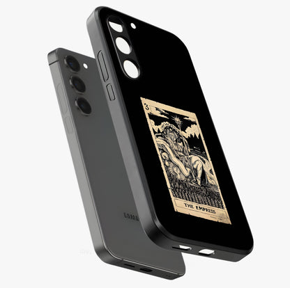 The Empress Glass Case displayed in angled mockup highlighting elegant royal design with majestic aesthetic style.