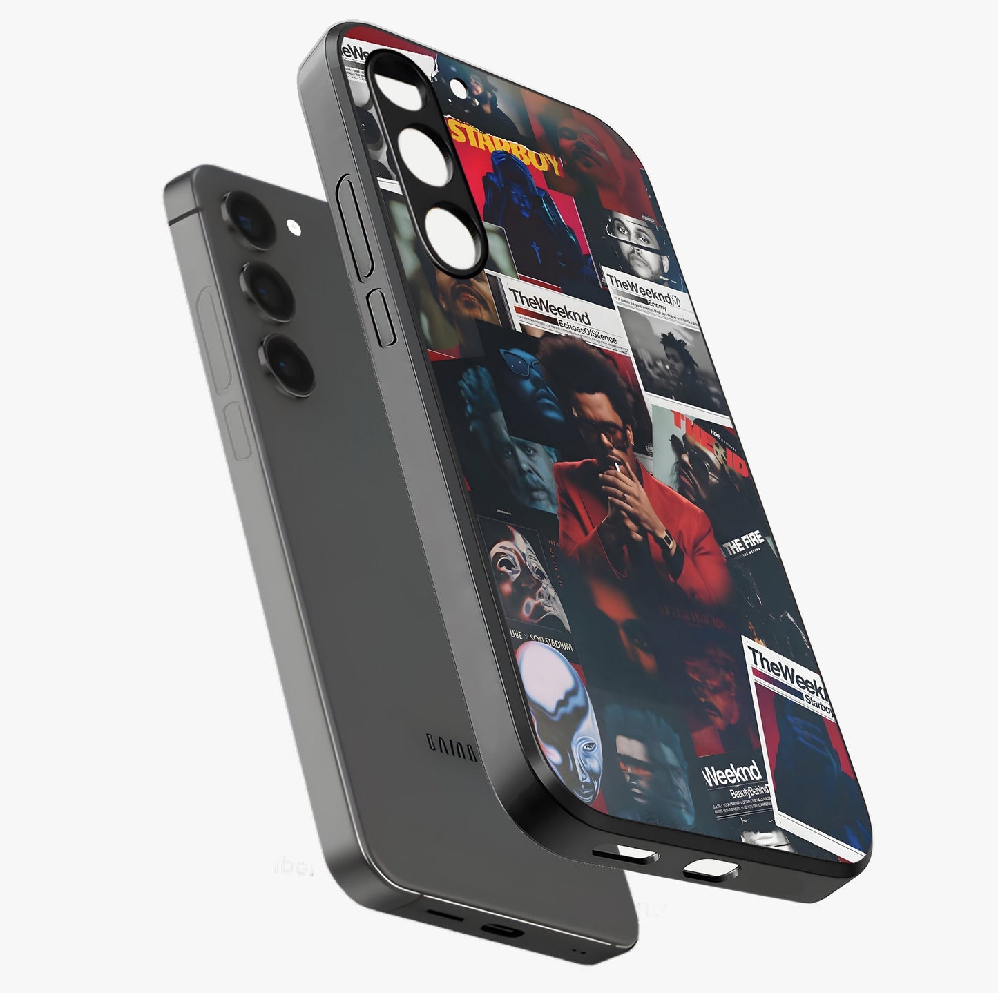 The Weeknd Glass Case displayed in angled mockup highlighting stylish pop culture inspired design with modern aesthetic.