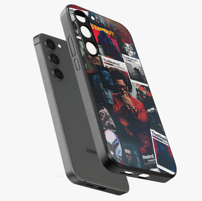 The Weeknd Glass Case displayed in angled mockup highlighting stylish pop culture inspired design with modern aesthetic.