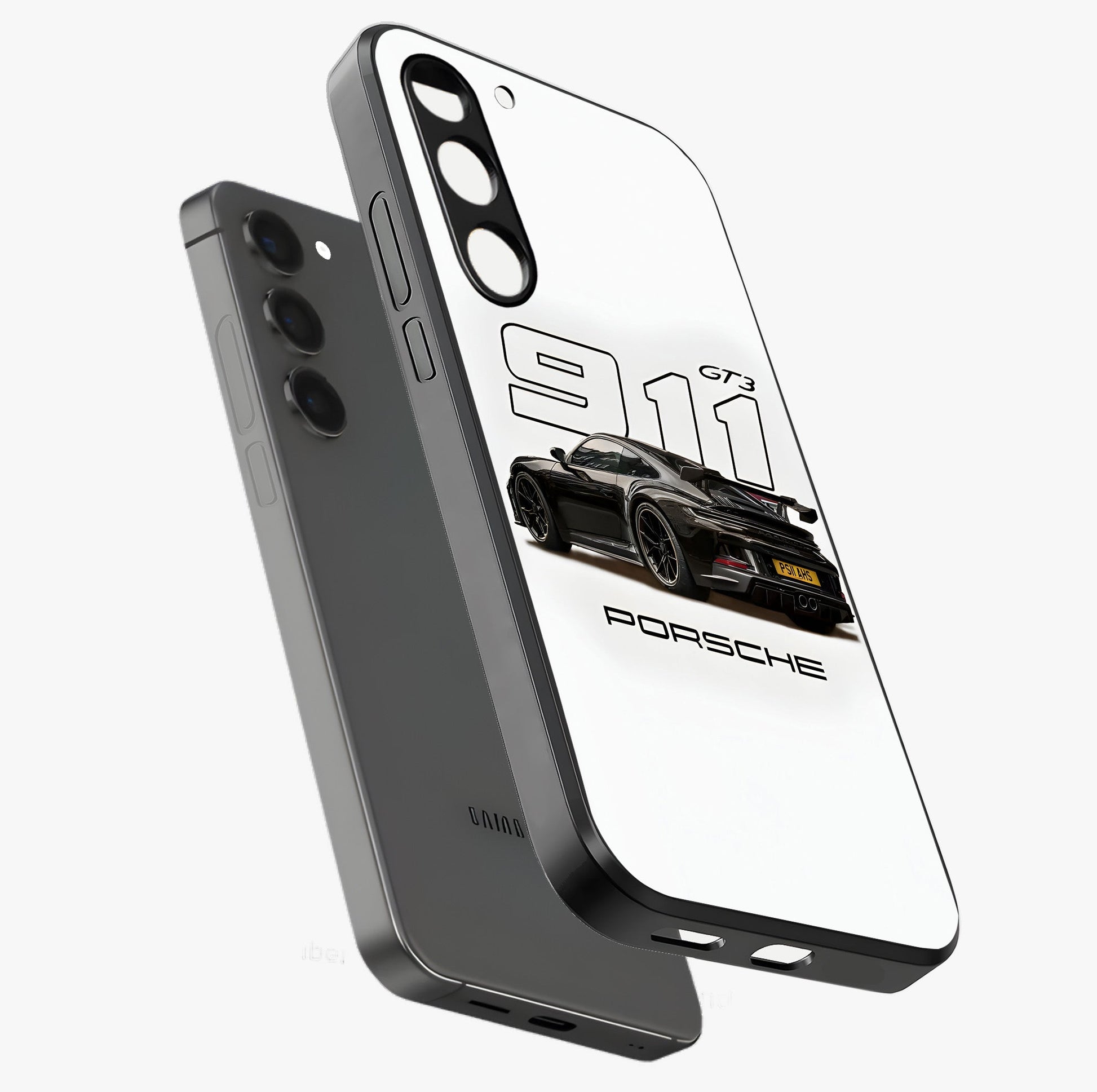Turbo Legacy Icon Glass Case displayed in angled mockup highlighting dynamic automotive design with performance aesthetic.
