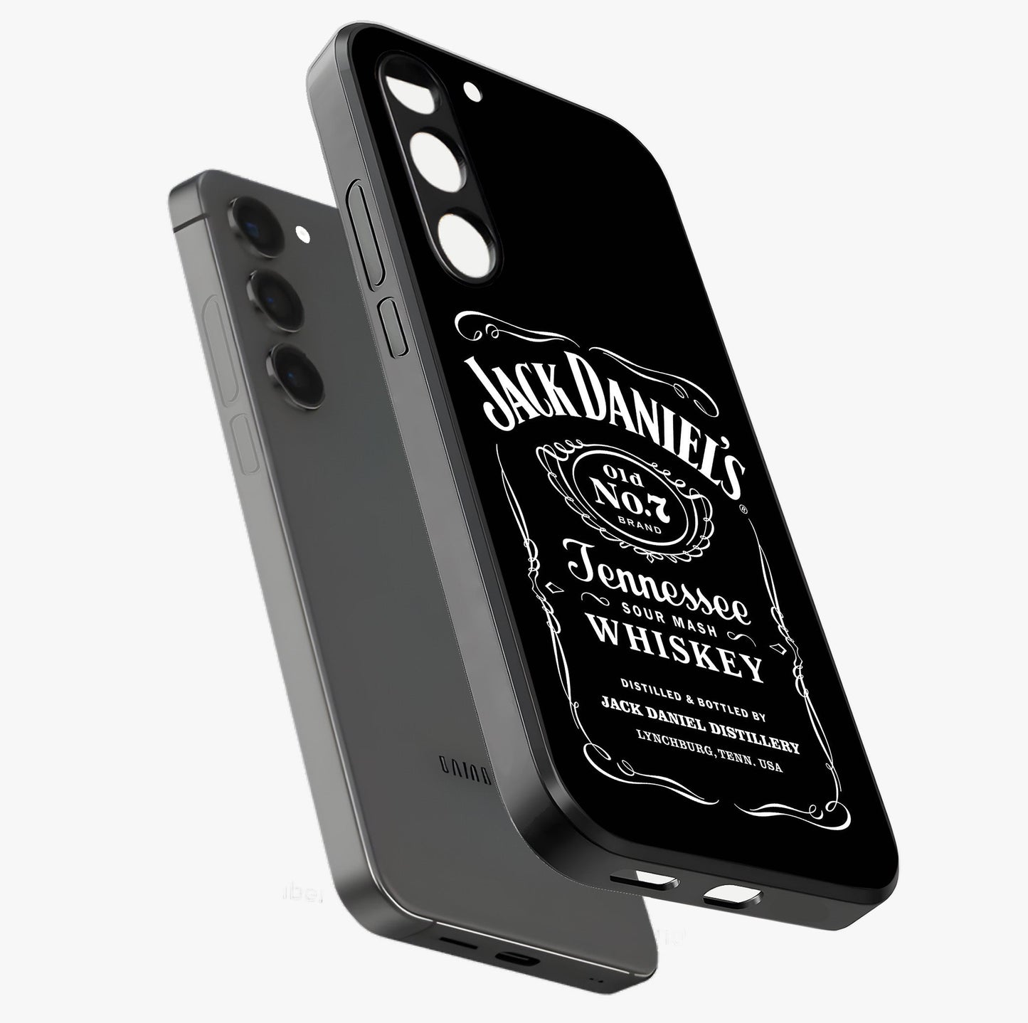 Vintage Whiskey Heritage Glass Case displayed in angled mockup highlighting retro beverage themed design with heritage aesthetic.