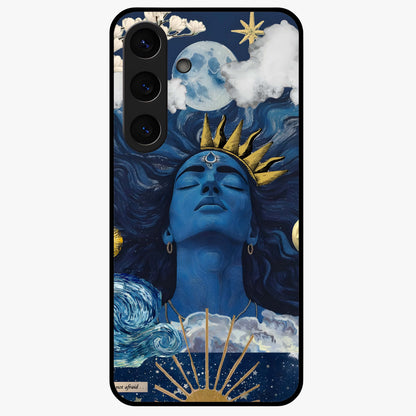 Aesthetic Lord Shiva Glass Case showing flat back view with divine Shiva artwork and glossy glass finish.