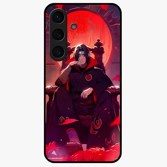 Blood Moon Sovereign Glass Case showing flat back view with mystical blood moon artwork and glossy glass finish.