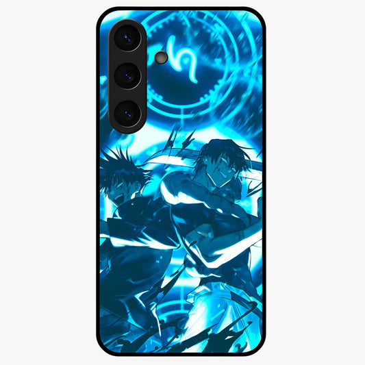 Cursed Energy Clash Glass Case showing flat back view with intense cursed energy artwork and glossy glass finish.