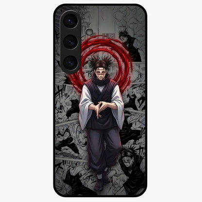 Cursed Ritual Ascension Glass Case showing flat back view with dark ritual themed artwork and glossy glass finish.