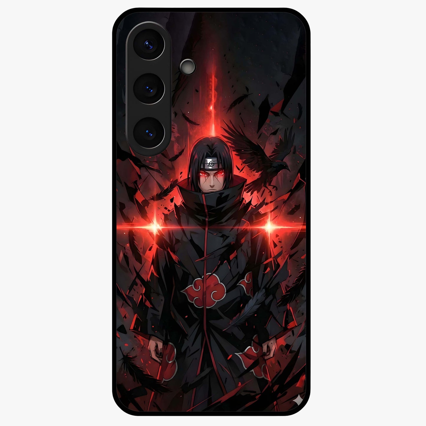 Focus Mode On Glass Case showing flat back view with bold motivational typography design and glossy glass finish.