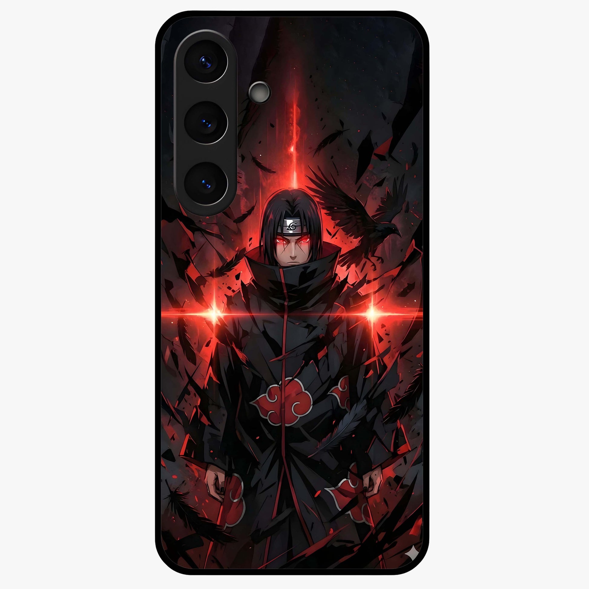 Focus Mode On Glass Case showing flat back view with bold motivational typography design and glossy glass finish.