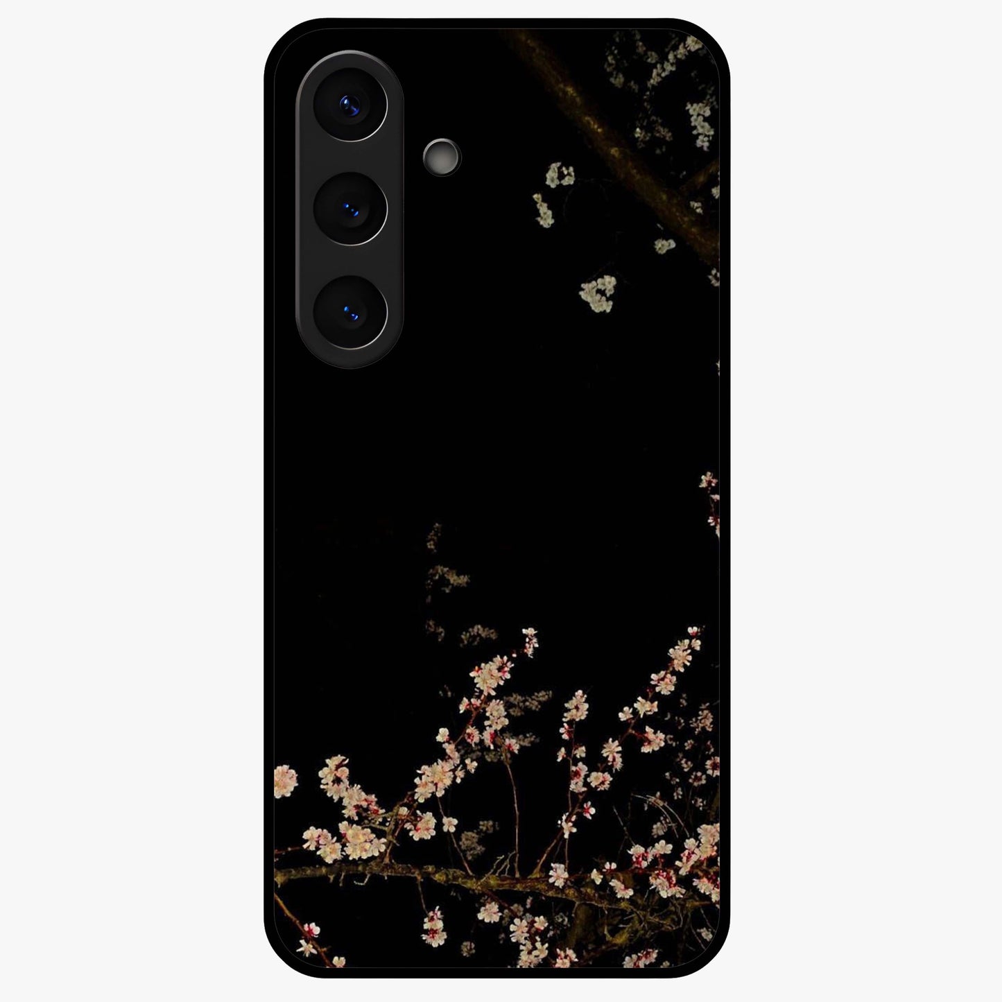 Petal Moon Light With Custom Name Glass Case showing flat back view with floral moonlight artwork and personalized name design.