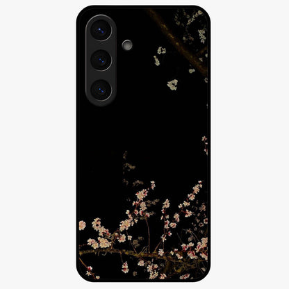 Petal Moon Light With Custom Name Glass Case showing flat back view with floral moonlight artwork and personalized name design.