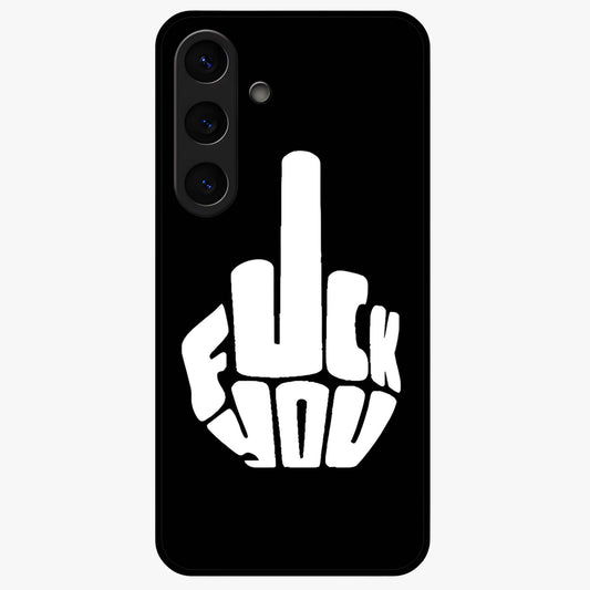 Rebel Mode On Glass Case showing flat back view with bold rebellious typography artwork and glossy glass finish.