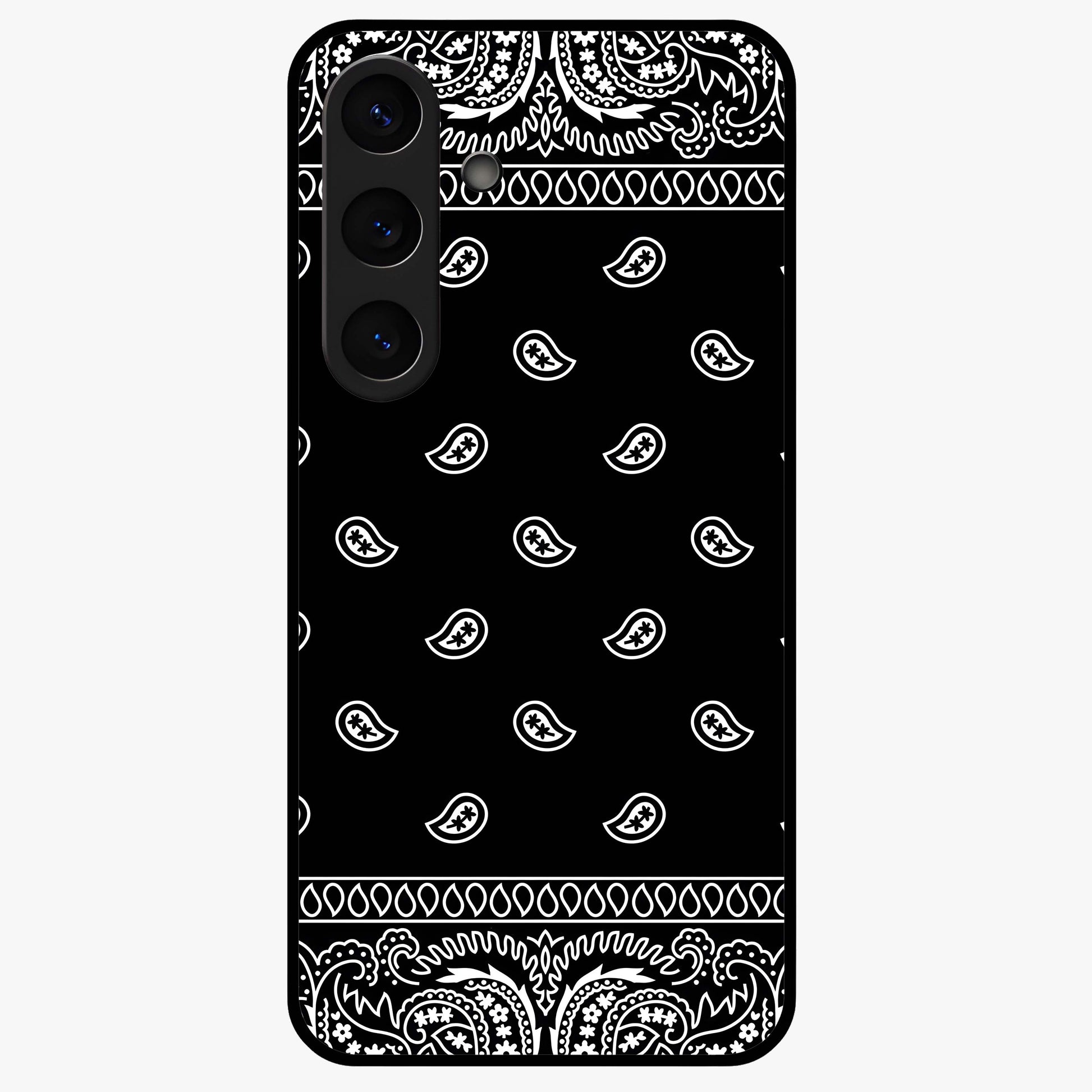 Retro Rebel Threads Glass Case showing flat back view with vintage street style artwork and glossy glass finish.