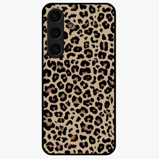 Savage Chic Pattern Glass Case showing flat back view with stylish patterned artwork and glossy glass finish.