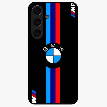 Turbo BMW Beast Glass Case showing flat back view with high performance sports car artwork and glossy glass finish.