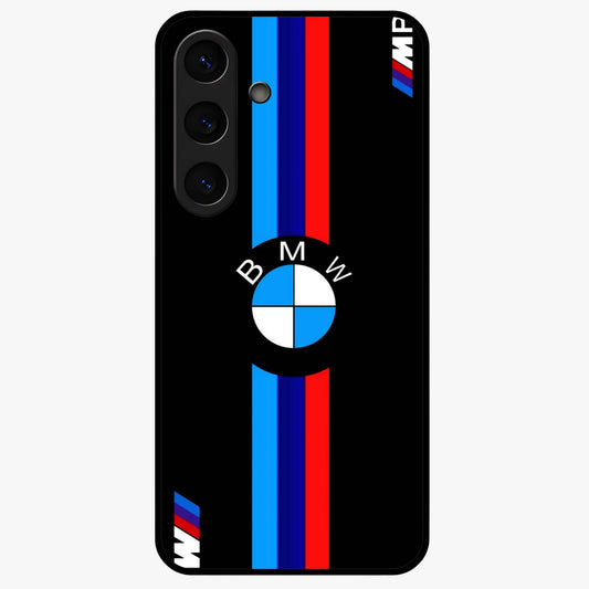 Turbo BMW Beast Glass Case showing flat back view with high performance sports car artwork and glossy glass finish.