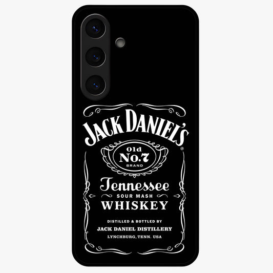Vintage Whiskey Heritage Glass Case showing flat back view with classic whiskey inspired artwork and glossy glass finish.
