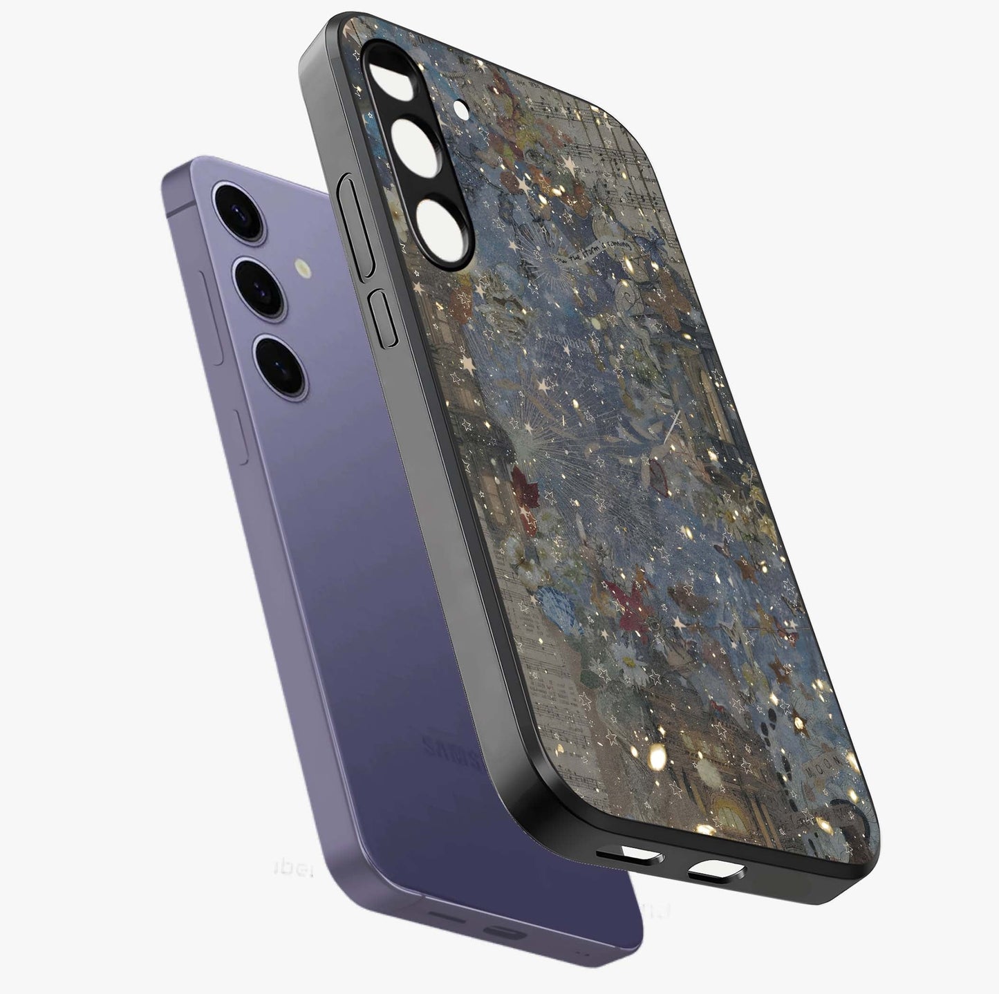 Aesthetic Astrolophia Glass Case displayed in angled mockup highlighting artistic aesthetic elements and smooth glass surface.
