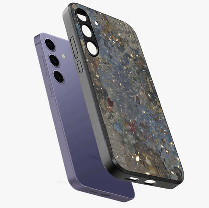 Aesthetic Astrolophia Glass Case displayed in angled mockup highlighting artistic aesthetic elements and smooth glass surface.