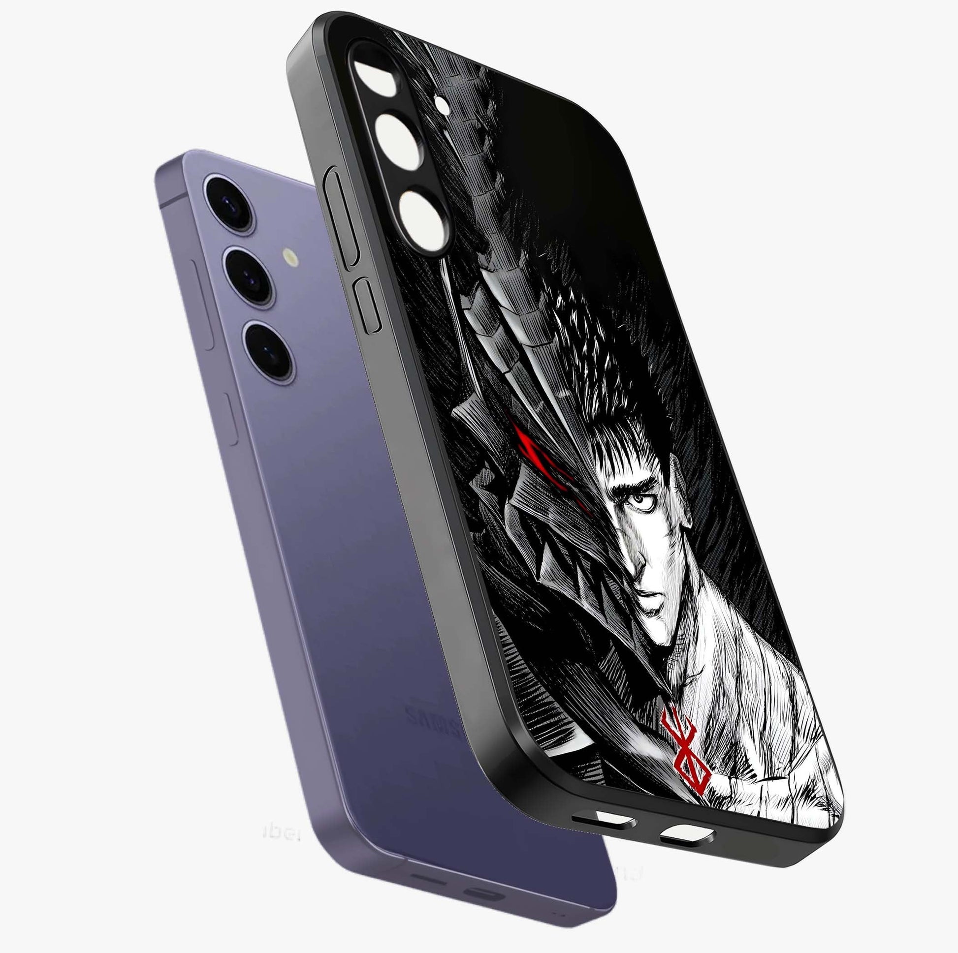 Berserker Blood Oath Glass Case displayed in angled mockup highlighting dark fantasy graphic design and powerful theme.
