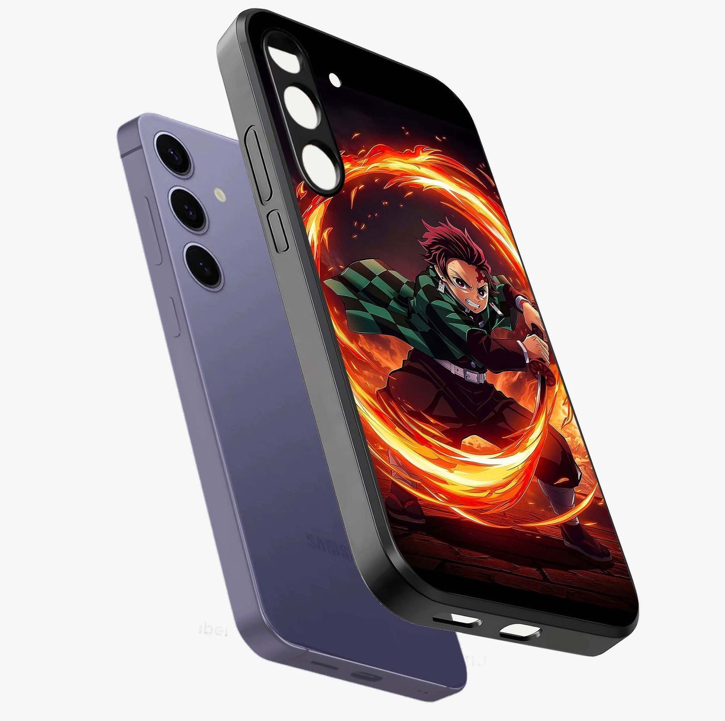 Blazing Sword Resolve Glass Case displayed in angled mockup highlighting powerful sword illustration and bold fantasy theme.