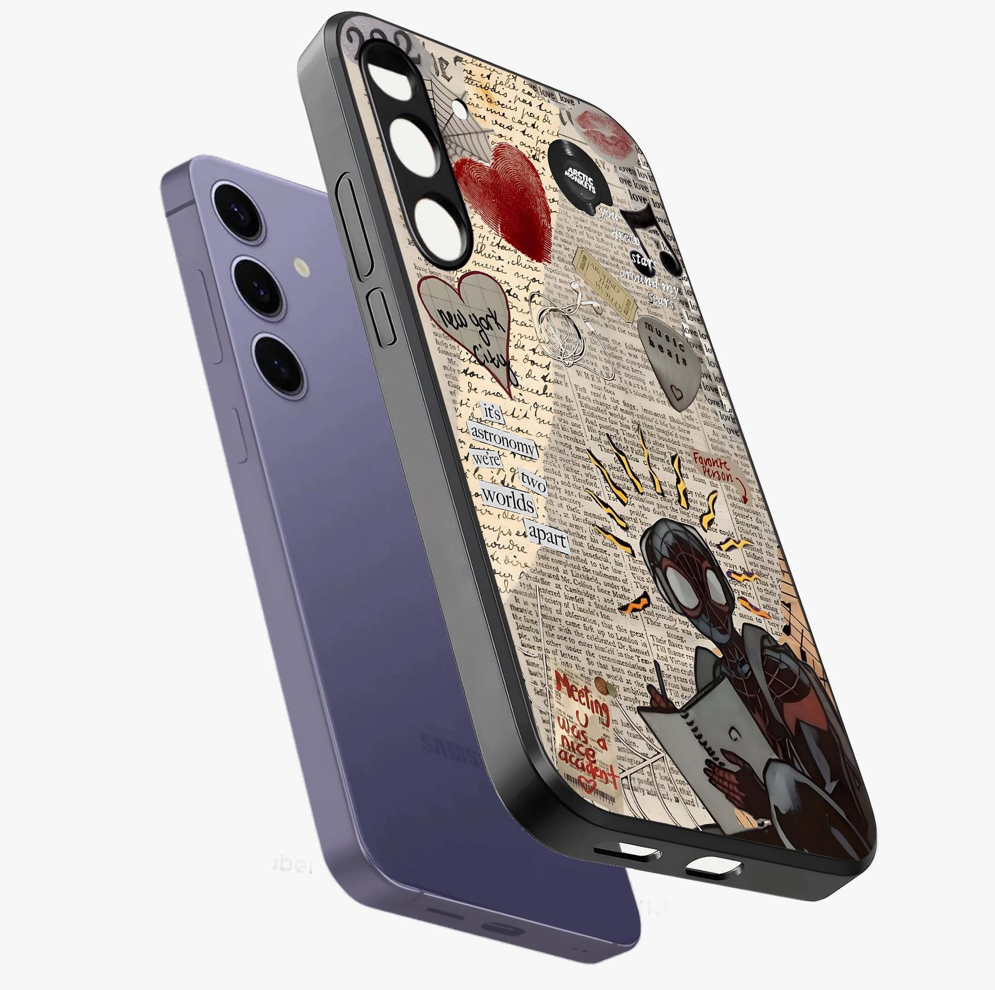 City Dream Sketch Glass Case displayed in angled mockup highlighting minimal city illustration with aesthetic sketch style.
