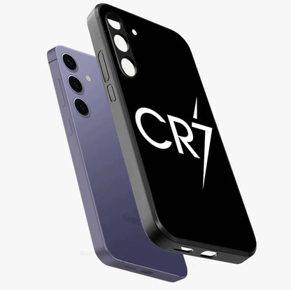 Cr7 Elite Strike Glass Case displayed in angled mockup highlighting powerful sports graphic with bold athletic theme.