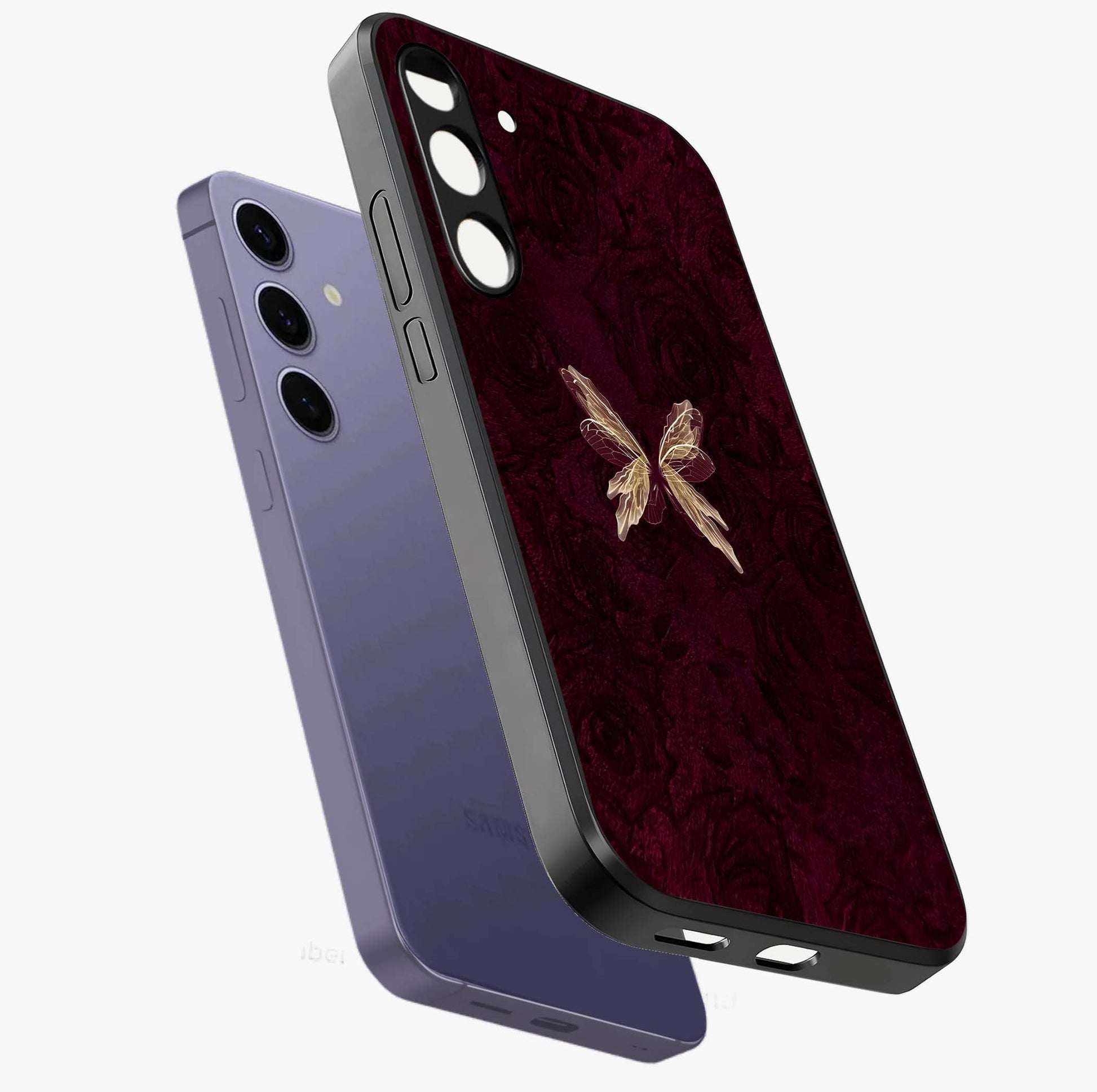 Crimson Fade Flow Glass Case displayed in angled mockup highlighting smooth gradient design with modern aesthetic style.