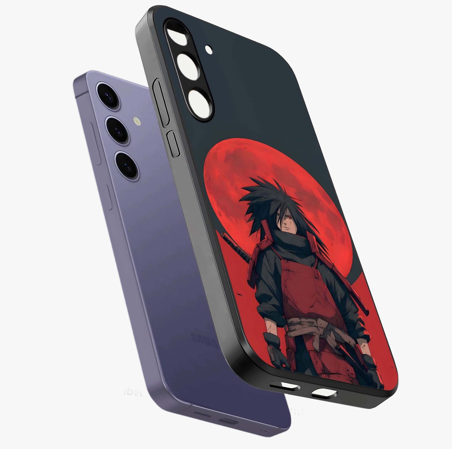 Crimson Moon Warlord Glass Case displayed in angled mockup highlighting dramatic crimson moon design with fantasy aesthetic.