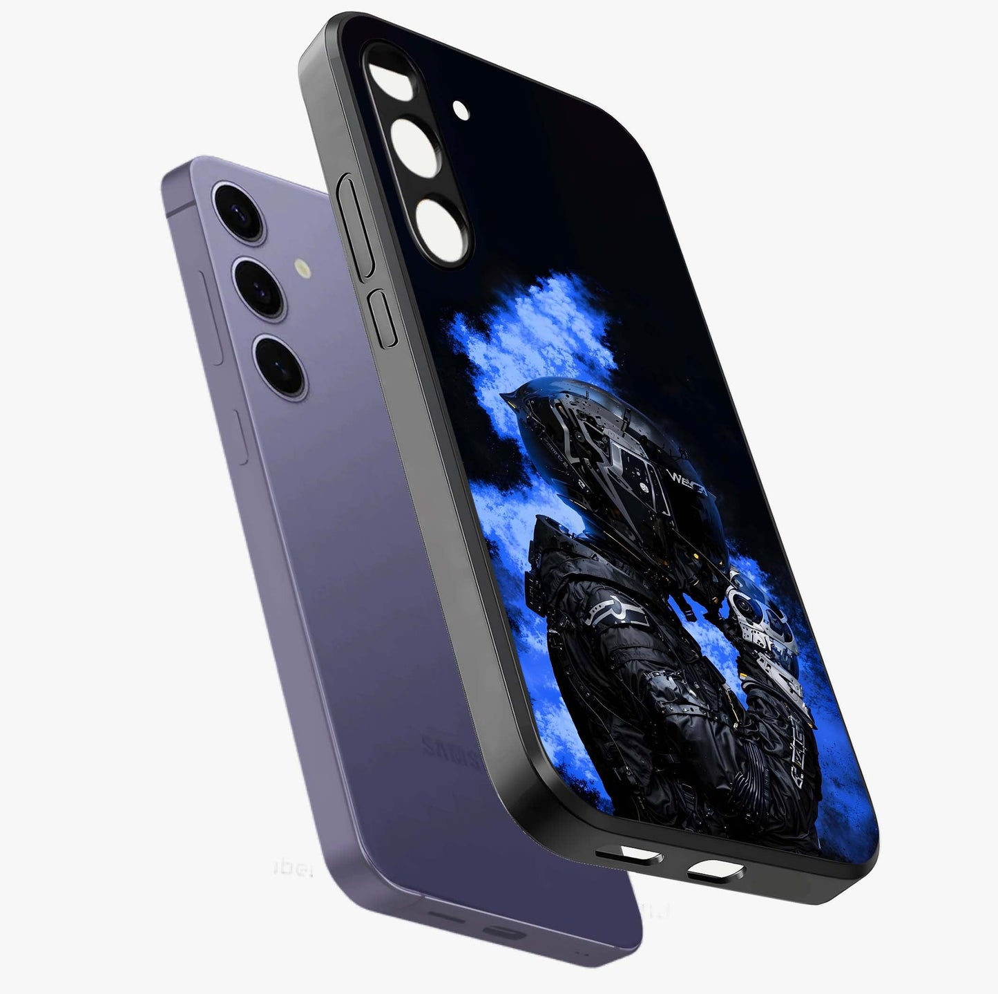 Cyber Sentinel Protocol Glass Case displayed in angled mockup highlighting digital cyber design with sci-fi aesthetic style.