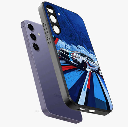 Drift Power Rush Glass Case displayed in angled mockup highlighting powerful drift car design with sporty aesthetic style.