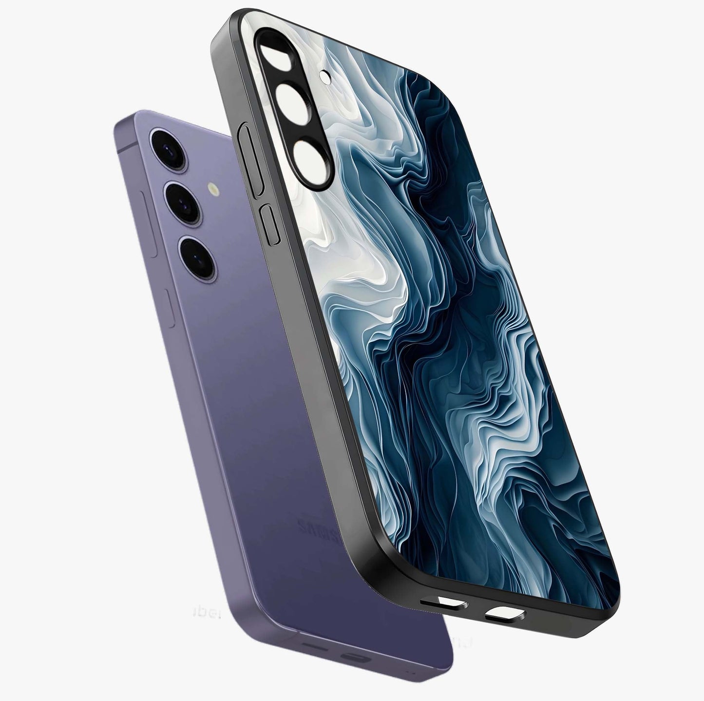 Ethereal Paper Marble Glass Case displayed in angled mockup highlighting elegant marble pattern with modern aesthetic style.