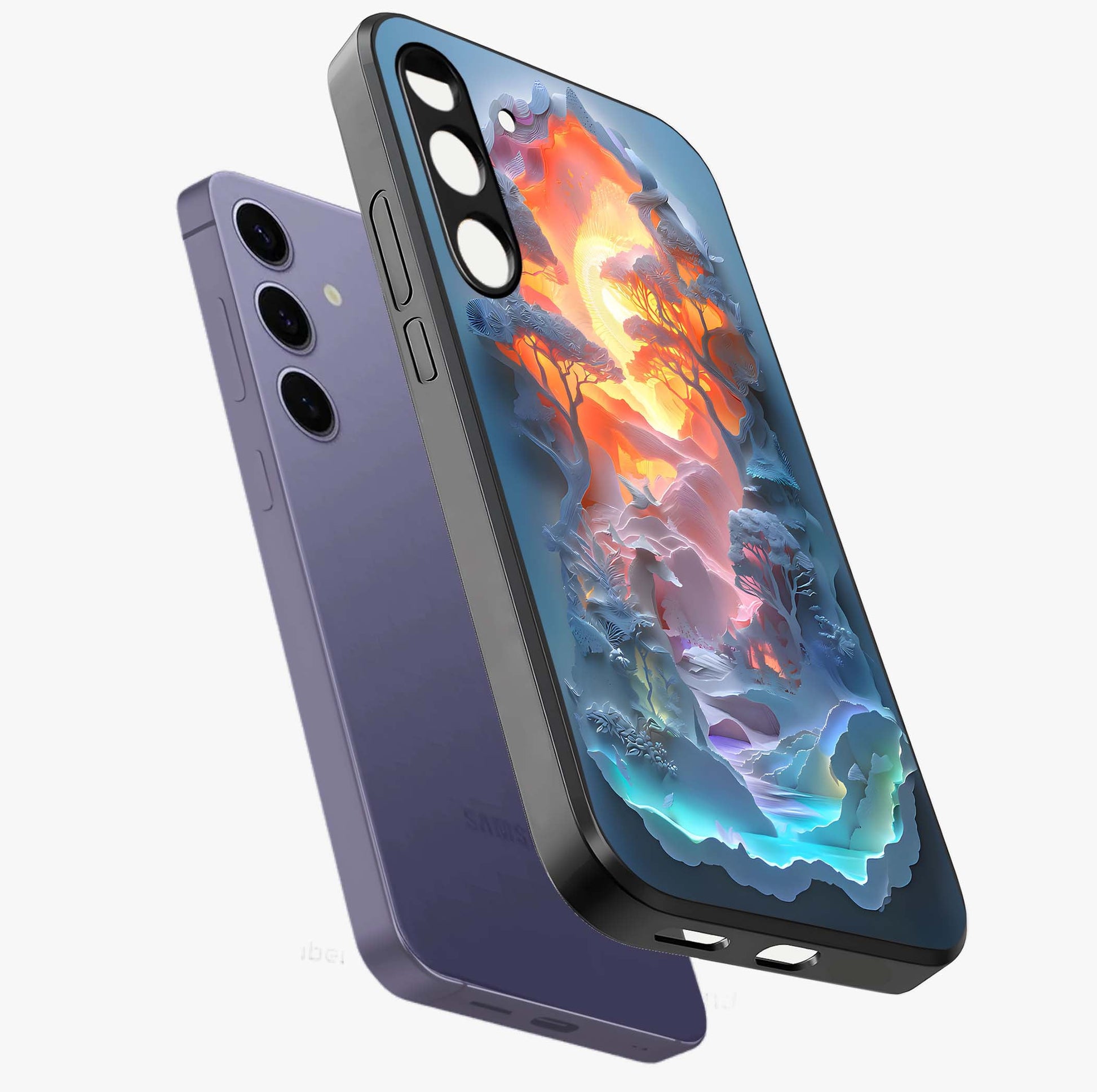 Glow Forest Portal Glass Case displayed in angled mockup highlighting mystical forest design with magical glowing aesthetic.