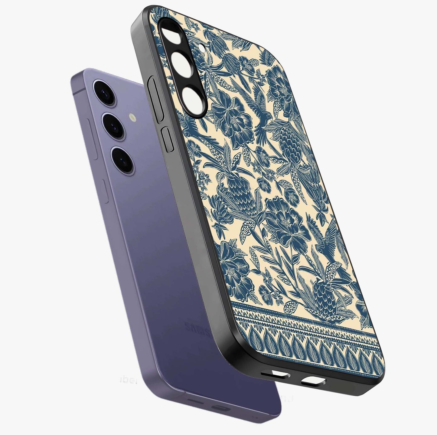 Heirloom Wild Bloom Glass Case displayed in angled mockup highlighting botanical bloom design with classic aesthetic style.