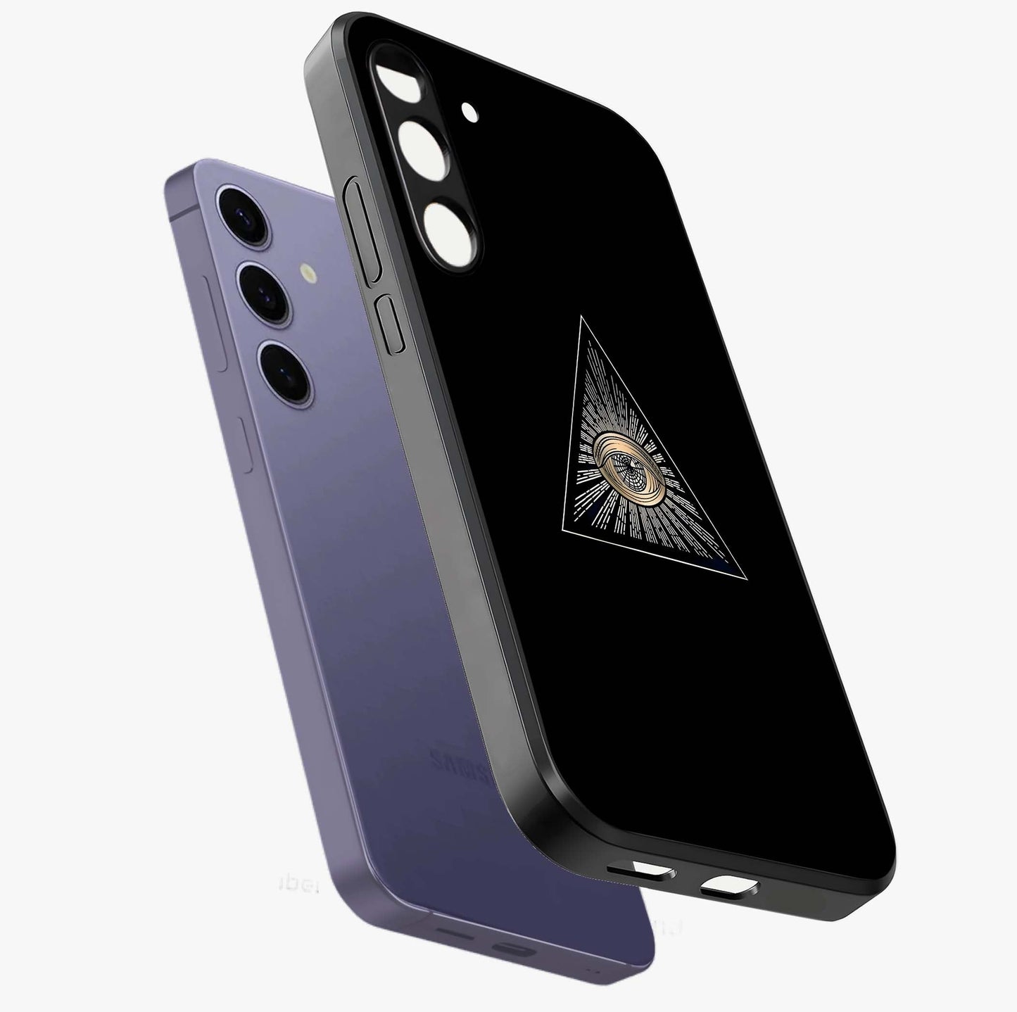 Illuminati Evil Glass Case displayed in angled mockup highlighting dark occult inspired design with bold aesthetic style.