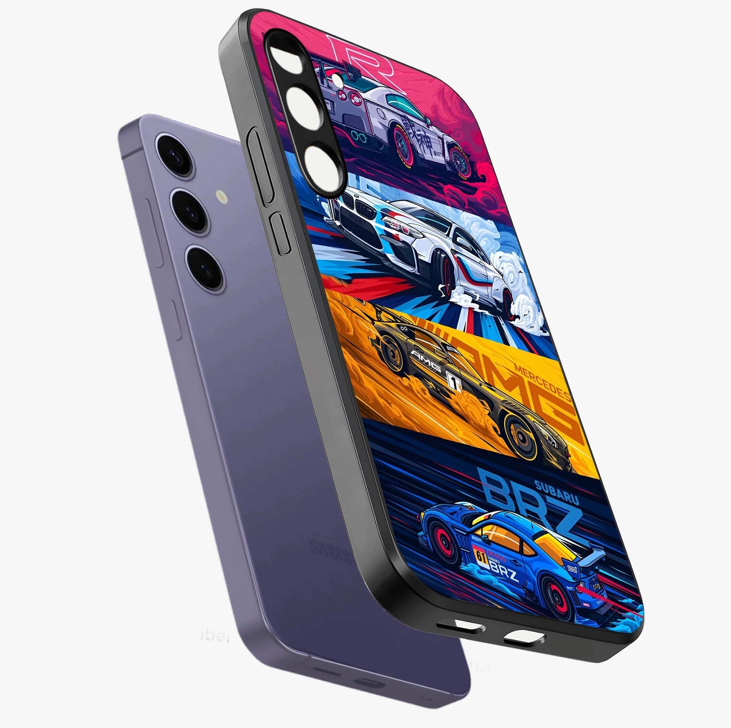 JDM Sports Car Glass Case displayed in angled mockup highlighting sleek Japanese racing car design with automotive aesthetic.