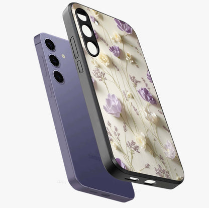 Lilac Breeze Harmony Glass Case displayed in angled mockup highlighting calm lilac breeze design with soothing aesthetic style.