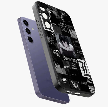 Midnight Chaos Mind Glass Case displayed in angled mockup highlighting chaotic artistic design with dramatic midnight aesthetic.