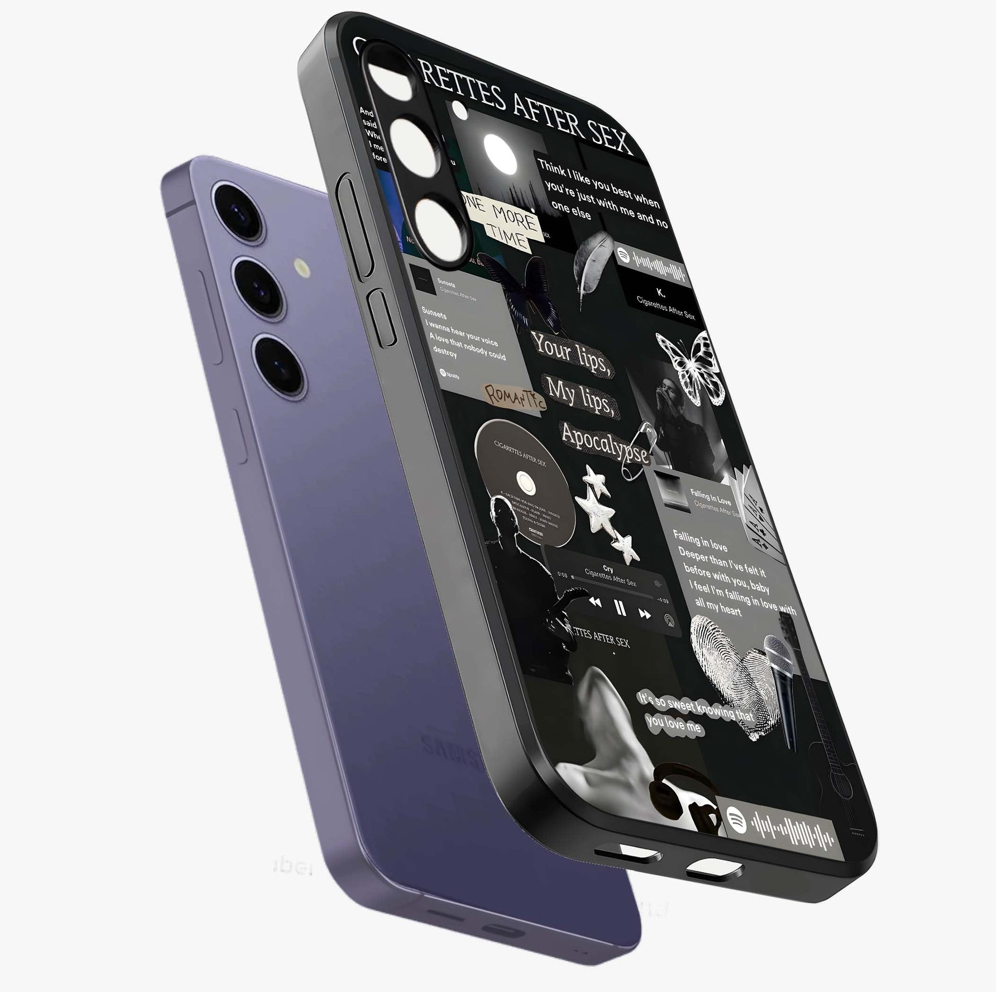 Midnight Love Echo Glass Case displayed in angled mockup highlighting elegant love inspired design with deep aesthetic style.