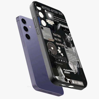 Midnight Love Echo Glass Case displayed in angled mockup highlighting elegant love inspired design with deep aesthetic style.