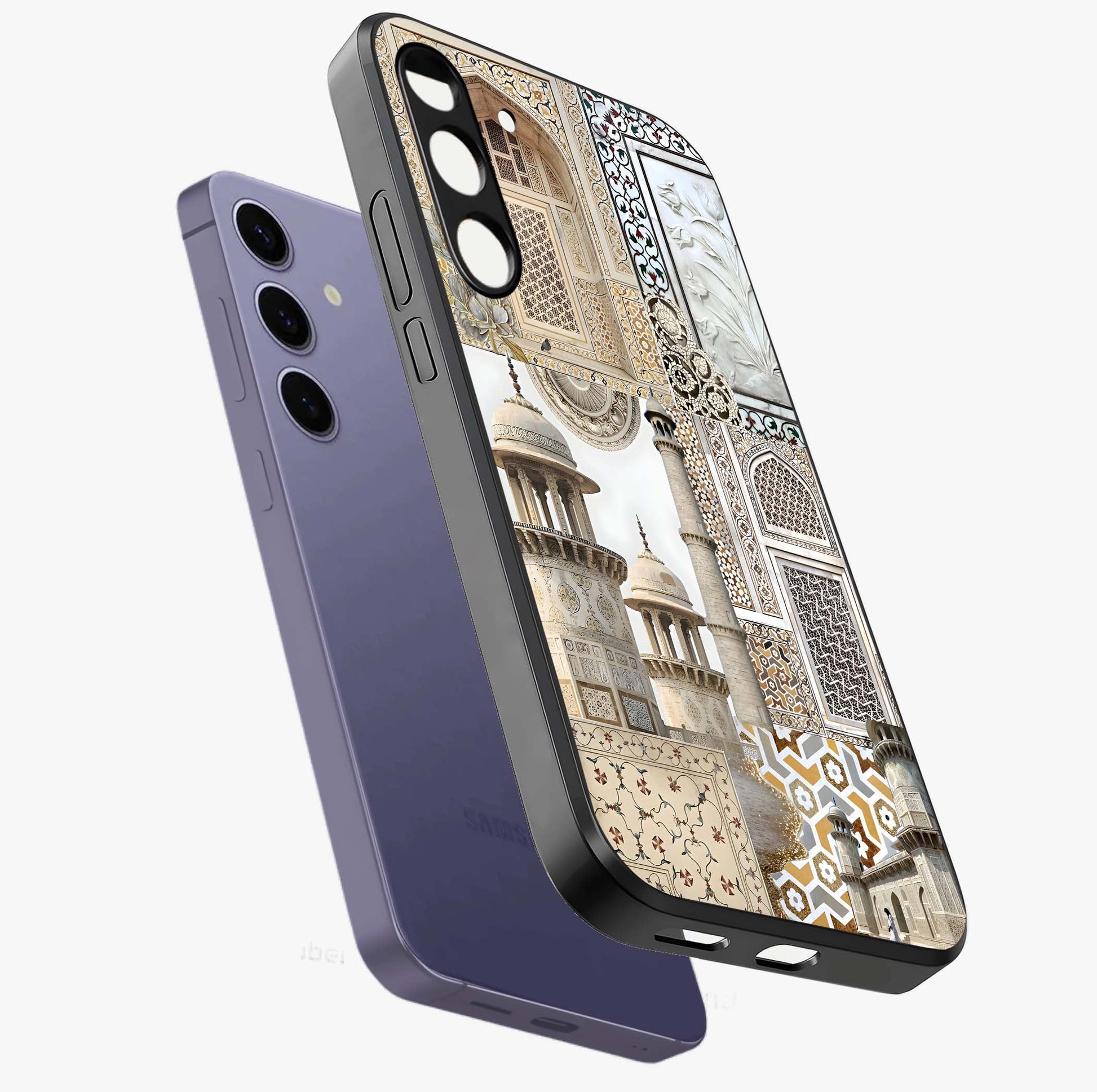 Mughal Marble Legacy Glass Case displayed in angled mockup highlighting elegant heritage marble artwork with royal aesthetic.