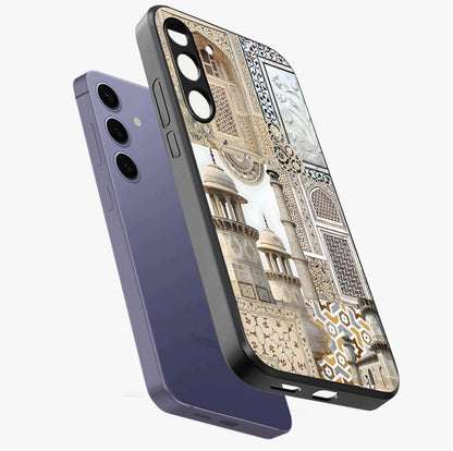 Mughal Marble Legacy Glass Case displayed in angled mockup highlighting elegant heritage marble artwork with royal aesthetic.