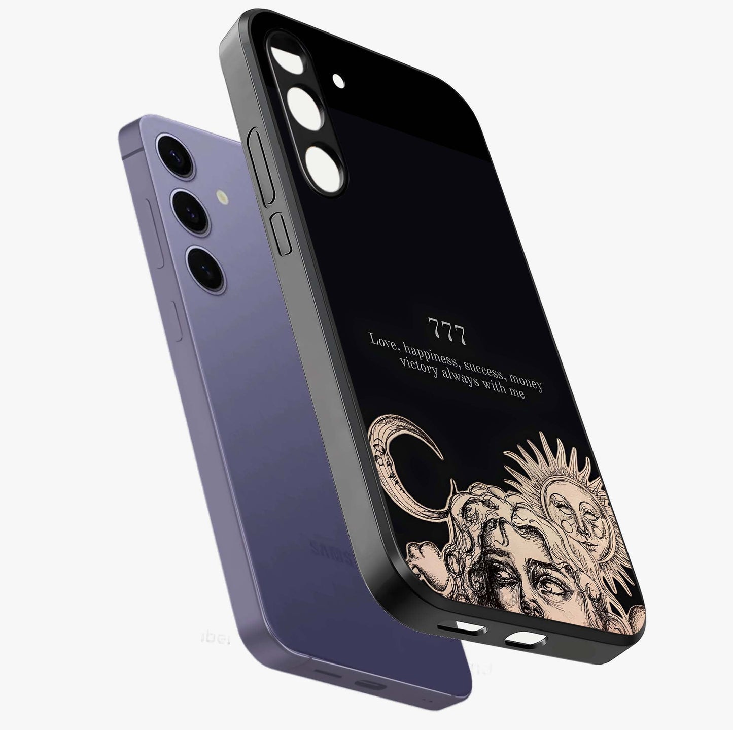 Mystic Victory Aura Glass Case displayed in angled mockup highlighting energetic aura design with bold mystical aesthetic.