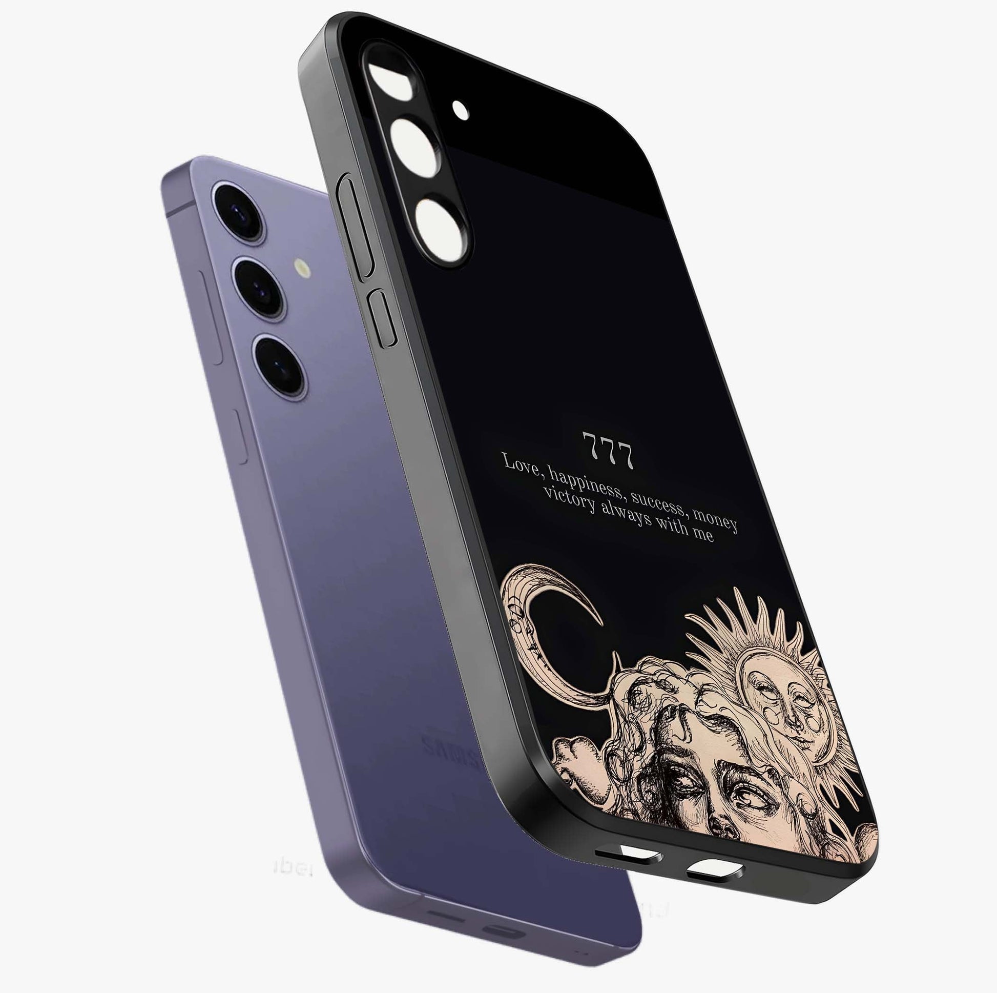 Mystic Victory Aura Glass Case displayed in angled mockup highlighting energetic aura design with bold mystical aesthetic.