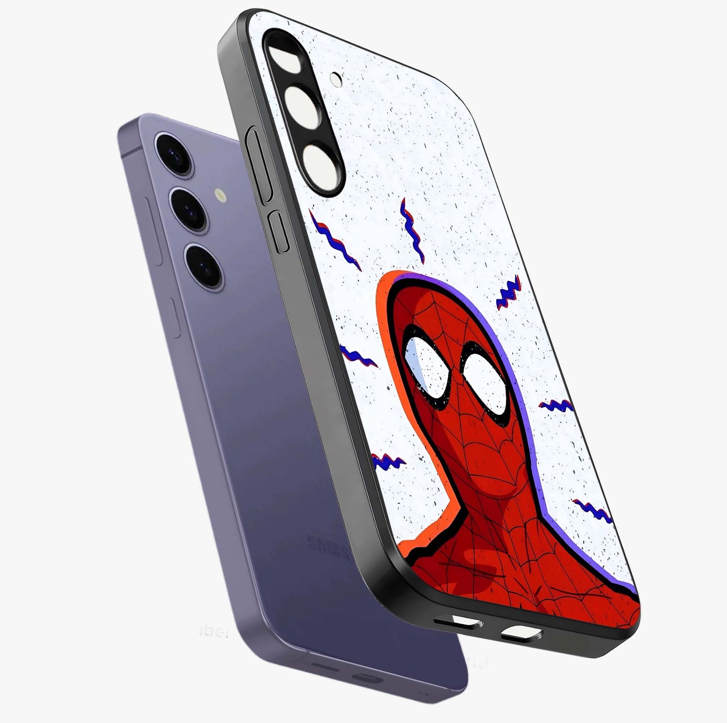 Omg Spiderman Glass Case displayed in angled mockup highlighting dynamic hero illustration with action comic aesthetic.
