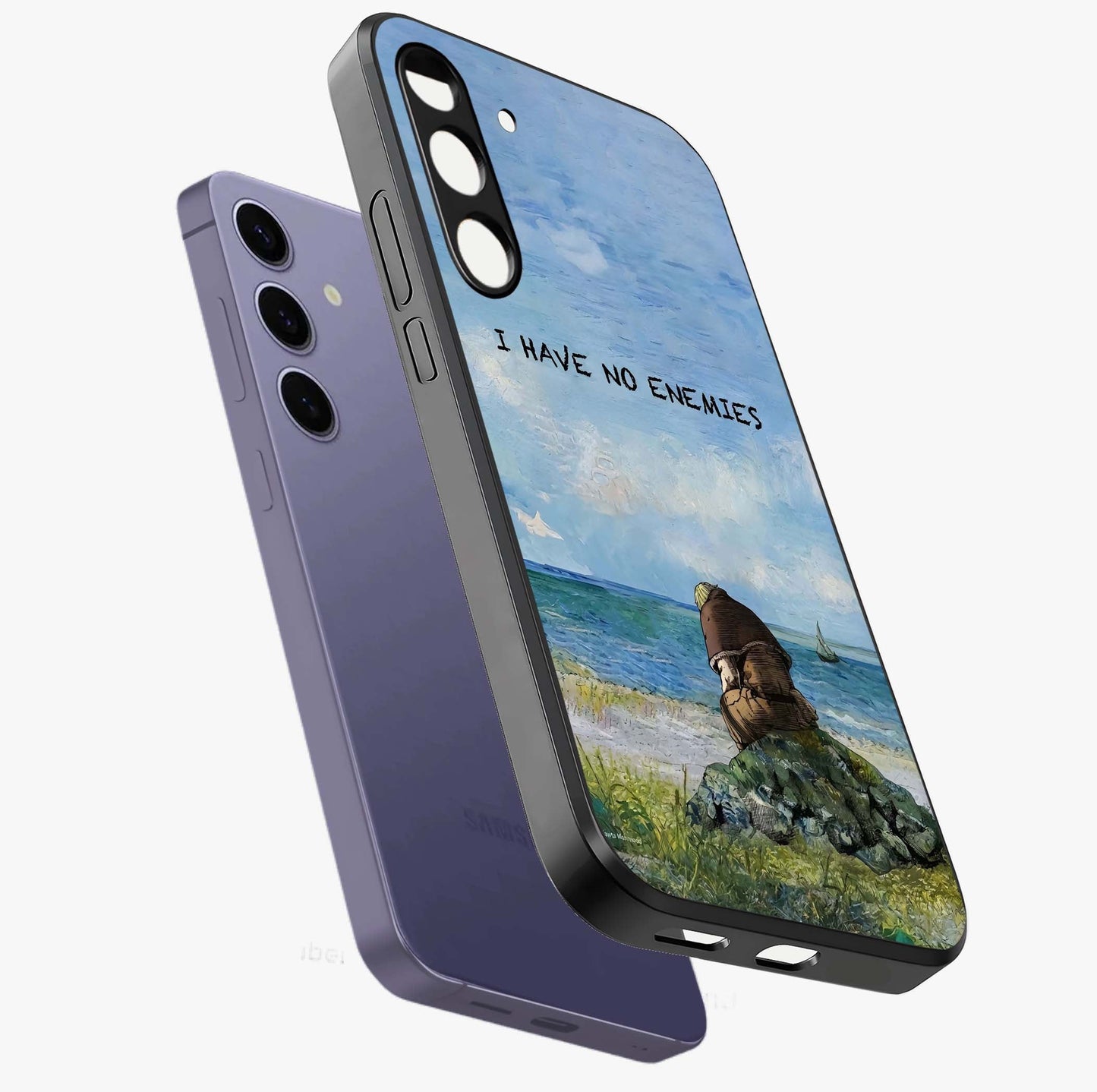 Peace Beyond War Glass Case displayed in angled mockup highlighting meaningful message design with artistic aesthetic style.