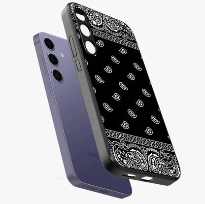 Retro Rebel Threads Glass Case displayed in angled mockup highlighting retro inspired graphic design with rebellious aesthetic.